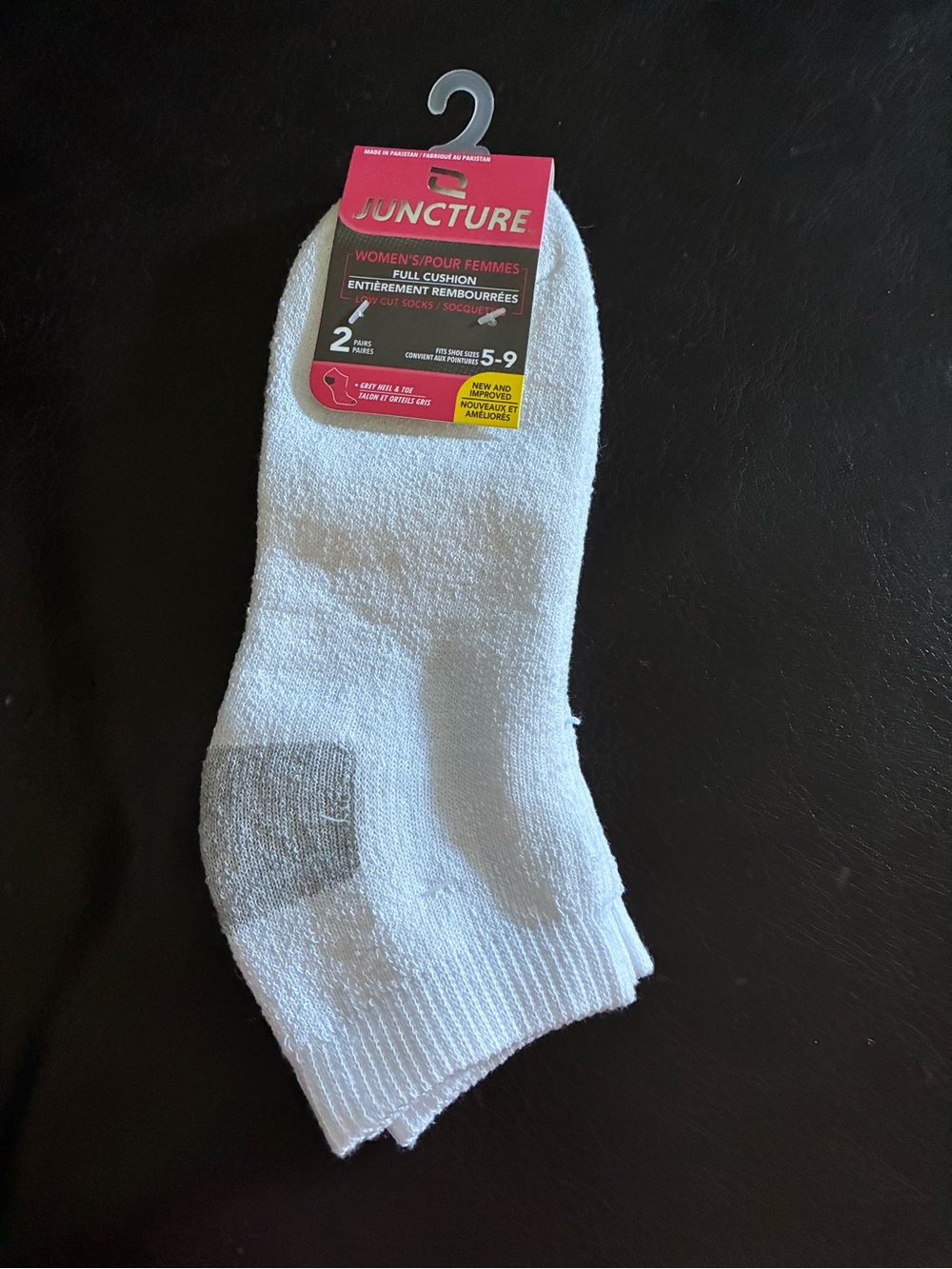 Juncture Women's White Full Cushion Ankle Socks - 2 Pack